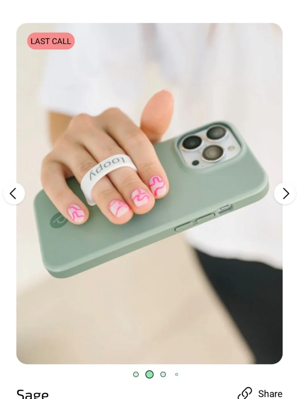 Loopy iPhone 15 Pro Sage Case